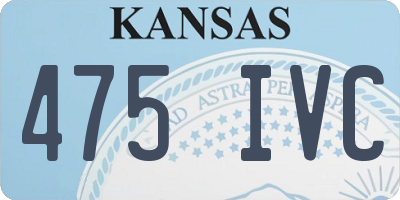 KS license plate 475IVC