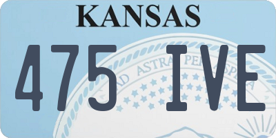 KS license plate 475IVE