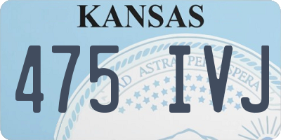 KS license plate 475IVJ