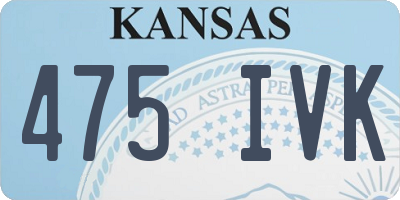 KS license plate 475IVK