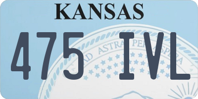 KS license plate 475IVL