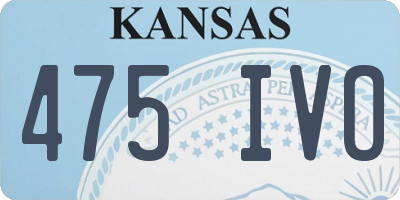 KS license plate 475IVO