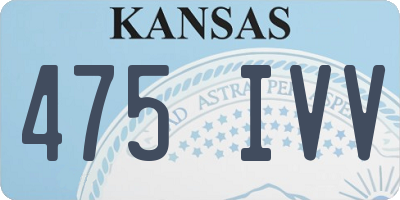 KS license plate 475IVV
