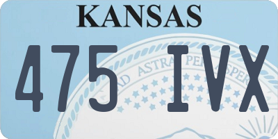 KS license plate 475IVX
