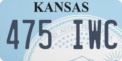 KS license plate 475IWC