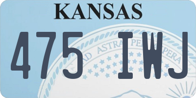 KS license plate 475IWJ