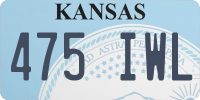 KS license plate 475IWL