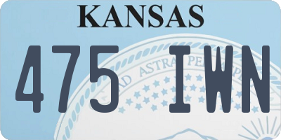KS license plate 475IWN
