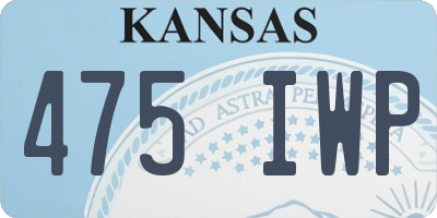 KS license plate 475IWP