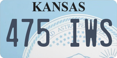 KS license plate 475IWS