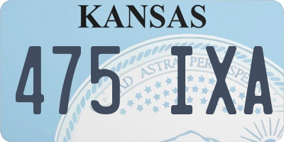 KS license plate 475IXA