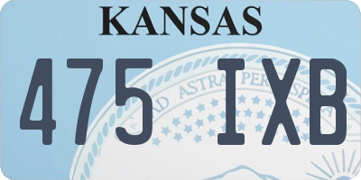KS license plate 475IXB