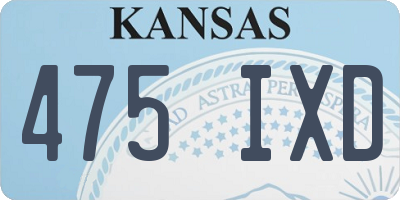 KS license plate 475IXD