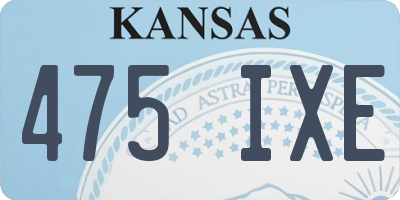 KS license plate 475IXE