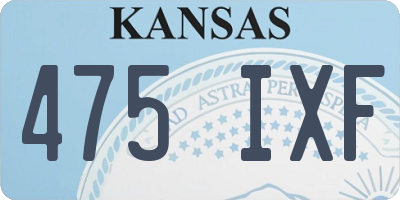KS license plate 475IXF