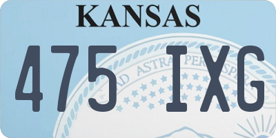 KS license plate 475IXG