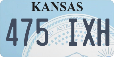 KS license plate 475IXH