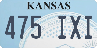 KS license plate 475IXI