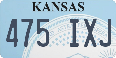 KS license plate 475IXJ