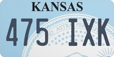 KS license plate 475IXK
