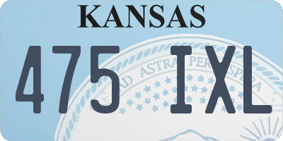 KS license plate 475IXL