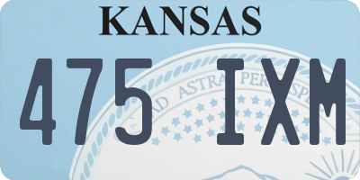 KS license plate 475IXM