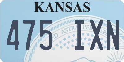 KS license plate 475IXN