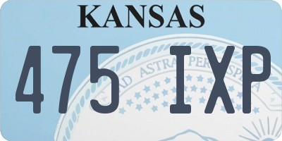 KS license plate 475IXP