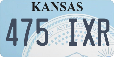 KS license plate 475IXR
