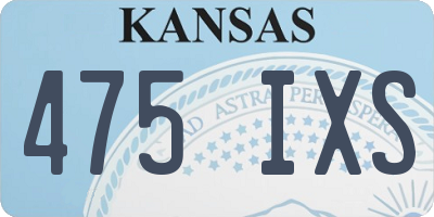KS license plate 475IXS