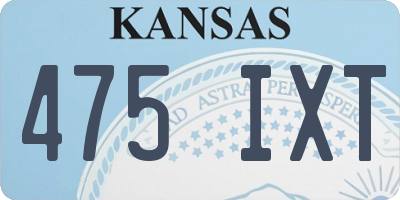 KS license plate 475IXT