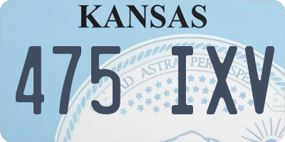 KS license plate 475IXV