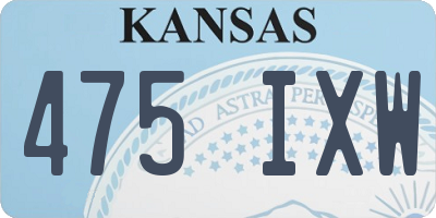 KS license plate 475IXW