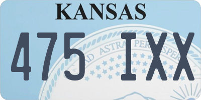 KS license plate 475IXX