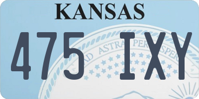 KS license plate 475IXY