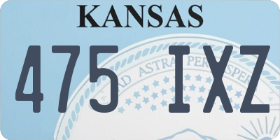 KS license plate 475IXZ