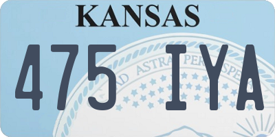 KS license plate 475IYA