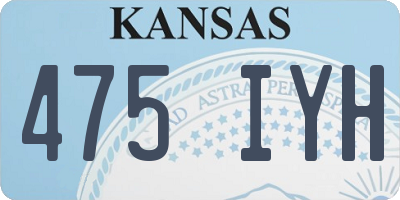 KS license plate 475IYH