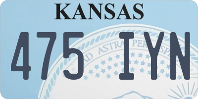 KS license plate 475IYN