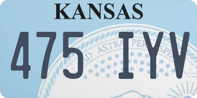 KS license plate 475IYV