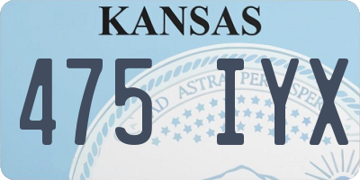 KS license plate 475IYX