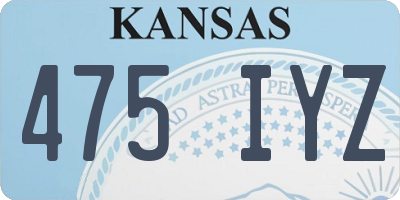KS license plate 475IYZ