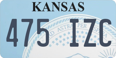 KS license plate 475IZC