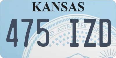 KS license plate 475IZD