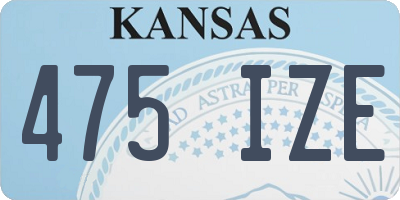 KS license plate 475IZE