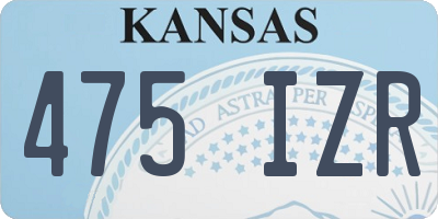 KS license plate 475IZR