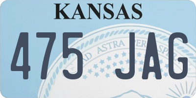 KS license plate 475JAG