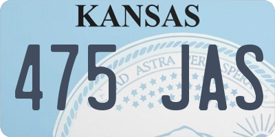 KS license plate 475JAS