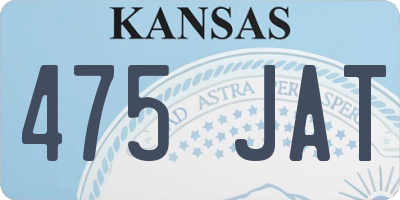 KS license plate 475JAT