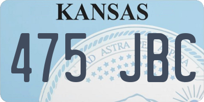 KS license plate 475JBC